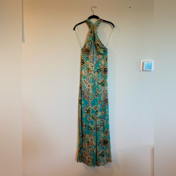 Ara Teal Floral Backless Dress - Picture 8 of 10